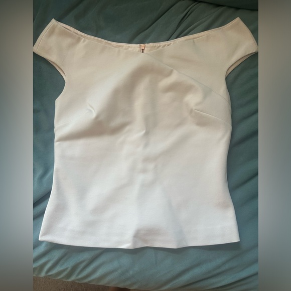 Ted Baker pale pink Bardot top with rose gold back zipper - Picture 3 of 5